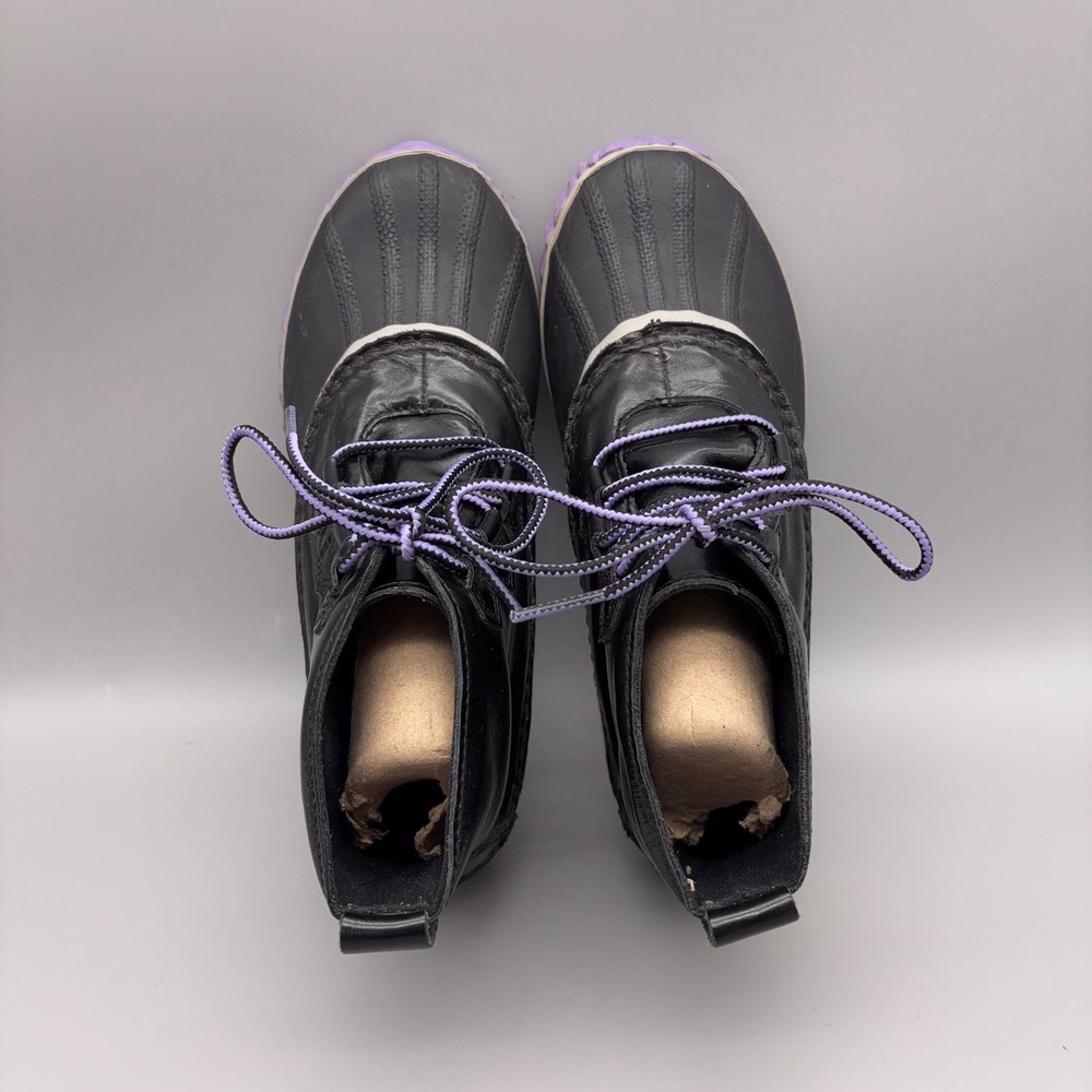 Sorel Out N About Rain Boots Womens 5 Black Waterproof Leather Duck Booties - Picture 10 of 12